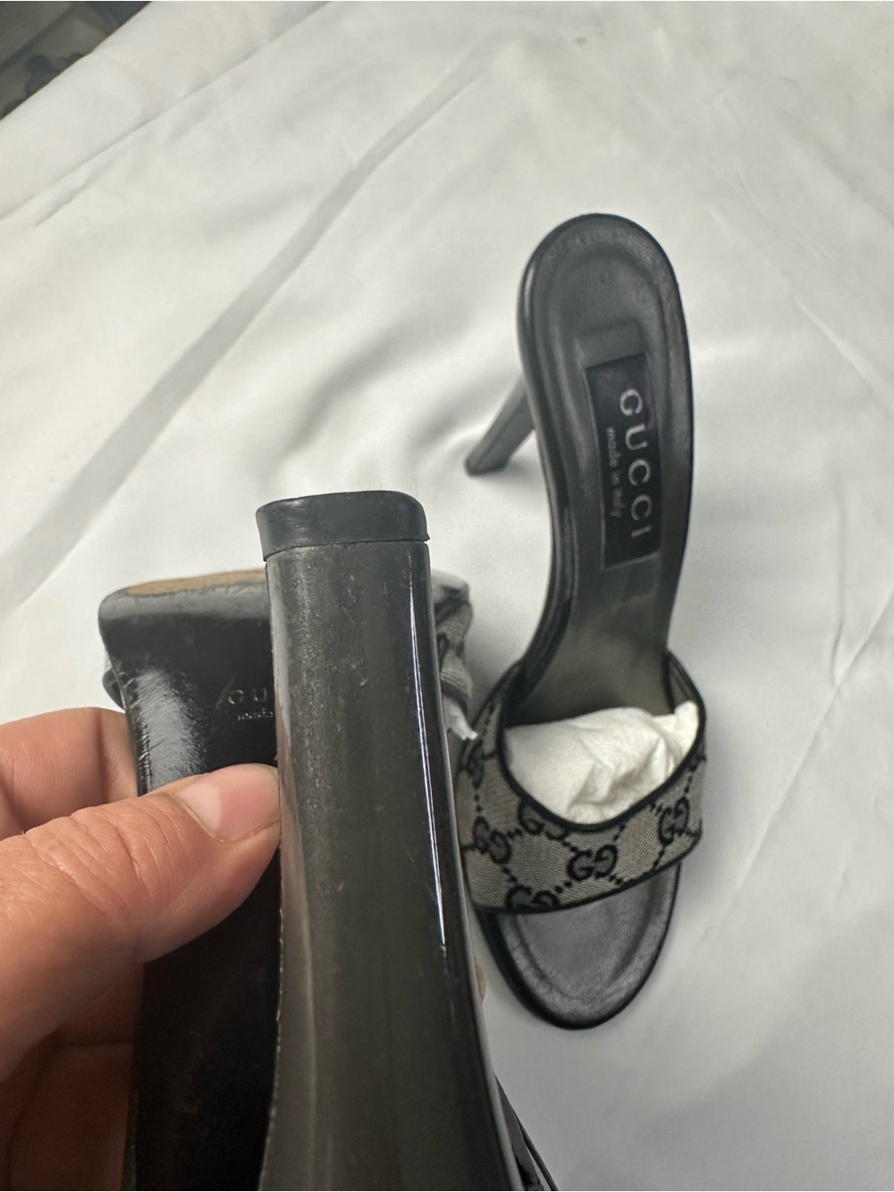 Gucci GG Canvas Mule Heels 6.5B Made In Italy - Picture 9 of 15